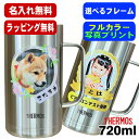 写真入り ビールジョッキ サーモス 名入れ プレゼント 真空断熱 保温 保冷 ステンレス 名前入り ペット うちの子 写真 オリジナル グッズ 犬 猫 ペットオ...