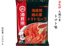 火鍋は中国で好んで食べられる辛い鍋のことです。本商品は日本にも進出を果たした中国火鍋の超有名店「海底撈」の番茄火鍋底料（トマト味）です。 【商品詳細】 ・名称　鍋の素（トマト味） ・原材料　トマトソース、大豆油、トマト、トマトケチャップ（水、トマトソース、果糖ぶどう糖液糖、麦芽糖、酢、食塩、唐辛子、玉ねぎ）、食塩、調味料（食塩、マルトデキストリン、砂糖、とうもろこし澱粉、大豆たんぱく、ウコン粉、卵黄パウダー）生姜、調味料（アミノ酸など）、pH調整剤、増粘剤、香料、（一部に大豆と卵を含む） ・内容量　200g ・原産国　中国 ・保存方法　直射日光・高温多湿を避け、保存してください【海底撈 番茄火鍋底料（トマト味）】200g中国火鍋の超有名店「海底撈」の番茄火鍋底料（トマト味）です 火鍋は中国で好んで食べられる辛い鍋のことです。本商品は日本にも進出を果たした中国火鍋の超有名店「海底撈」の番茄火鍋底料（トマト味）です。