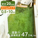 ベランダにお勧め! スリム 高密度! 高耐久 人工芝 0.5m×10m 芝丈20mm 高耐久 リアル人工芝 ロール 幅50cm 人工芝生 U字ピン12本 リアル...