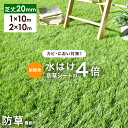 新開発 水はけ4倍 防草機能付き 人工芝 芝丈20mm 高密度50万本/m2 リアル人工芝 ロール 人工芝マット 1m×10m 2m×10m 1m 2m u字ピ...
