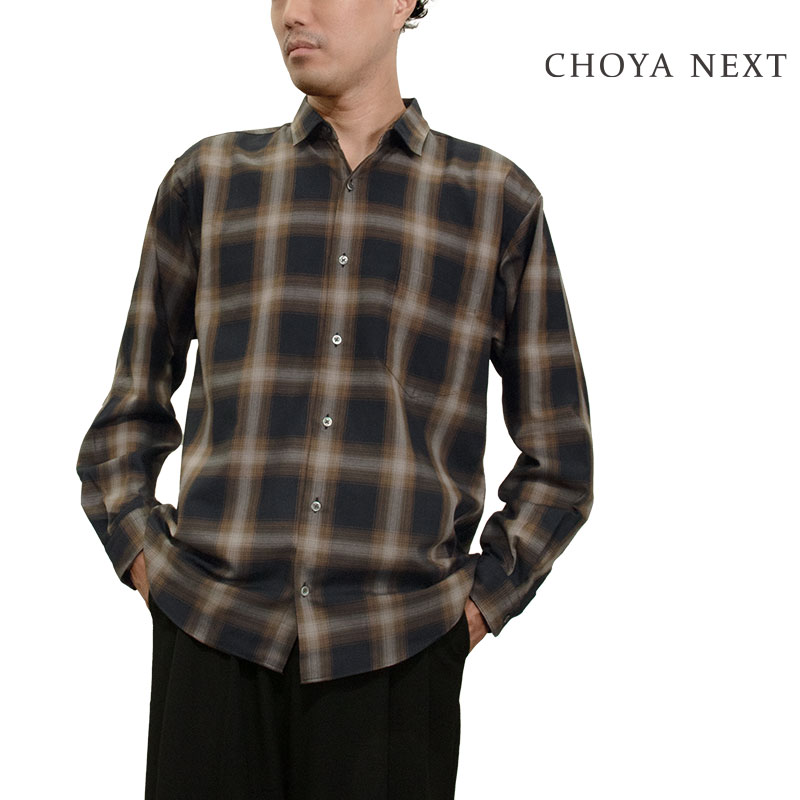 樂天商城 - シャツ カジュアルシャツ チェック メンズ レーヨン とろみ リラックス ゆったり CHOYA NEXT CHOYA NEXT