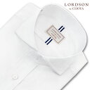 LORDSON Yシャツ 長袖 ワイシャツ メンズ 形態安定 白ドビー カッタウェイ シャツ 綿100 ホワイト LORDSON by CHOYA(cod304-200)