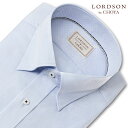 LORDSON by CHOYA 長袖 ワイシャツ メンズ 春夏秋冬 形態安定加工 ブルードビー ダイヤ柄 スナップダウン シャツ|綿：100% 青(cod914-250)