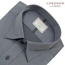 LORDSON by CHOYA ロードソン 長袖 ワイシャツ メンズ 形態安定加工 グレー スナップダウン 綿100% 2509ft