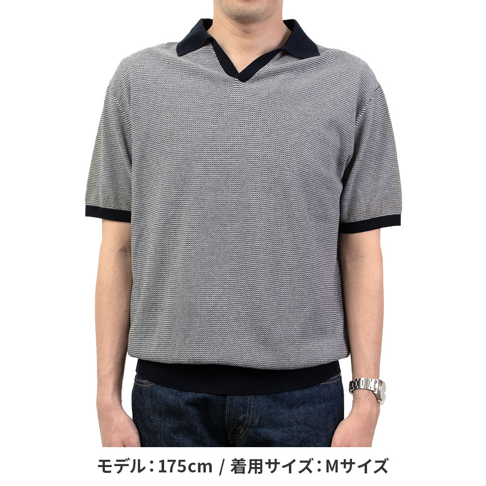CHOYA URBAN STYLE サマーニット ニットポロシャツ 半袖 夏 ネイビー 紺 ビジカジ オフィスカジュアル 抗菌 防臭 綿100％ 2507ft