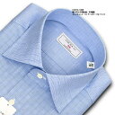 長袖 ワイシャツ メンズ カッターシャツ 綿100% 日本製Yシャツ CHOYA1886 グレンチェック ワイドカラー ドレスシャツ 高級 上質 (cvd911-650)