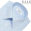 ELLE HOMME ワイシャツ メンズ 長袖 形態安定加工 ゆったり ブルー ドビー レギュラーカラー(4)