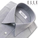 ELLE HOMME 長袖 ワイシャツ メンズ 形態安定 ゆったり グレードビーヘリンボーンストライプ レギュラーカラー 綿：50% ポリエステル：50% 灰色(zed730-280)