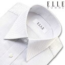 ELLE HOMME 長袖 ワイシャツ メンズ 形態安定 ゆったり ライトグレー ボーダー レギュラーカラー 綿：50% ポリエステル：50% 灰色(zed730-281) その1