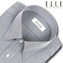 ELLE HOMME 長袖 ワイシャツ メンズ 春夏秋冬 形態安定加工 グレーシャンブレー オックスフォード スナップダウンシャツ |綿 ポリエステル グレー(zed901-280)