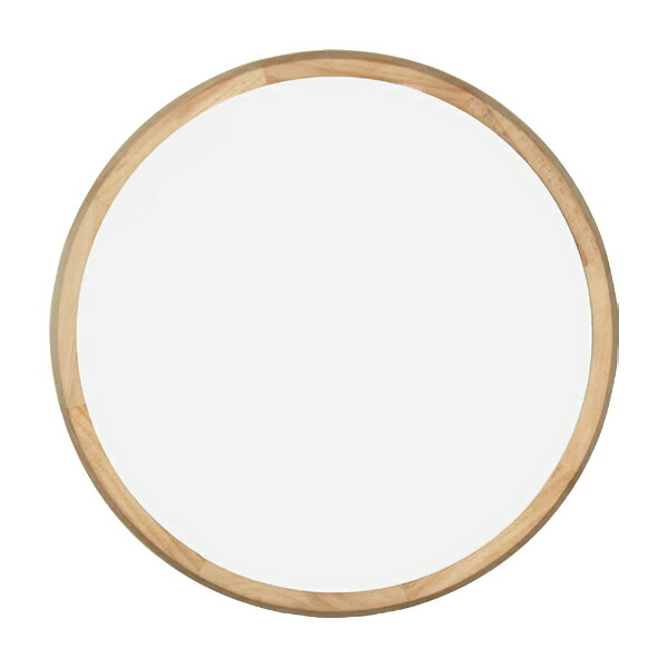 丸型ウッドウォールミラー 木製壁掛けミラー 無垢材シンプルミラー ブラウン ナチュラル [2]