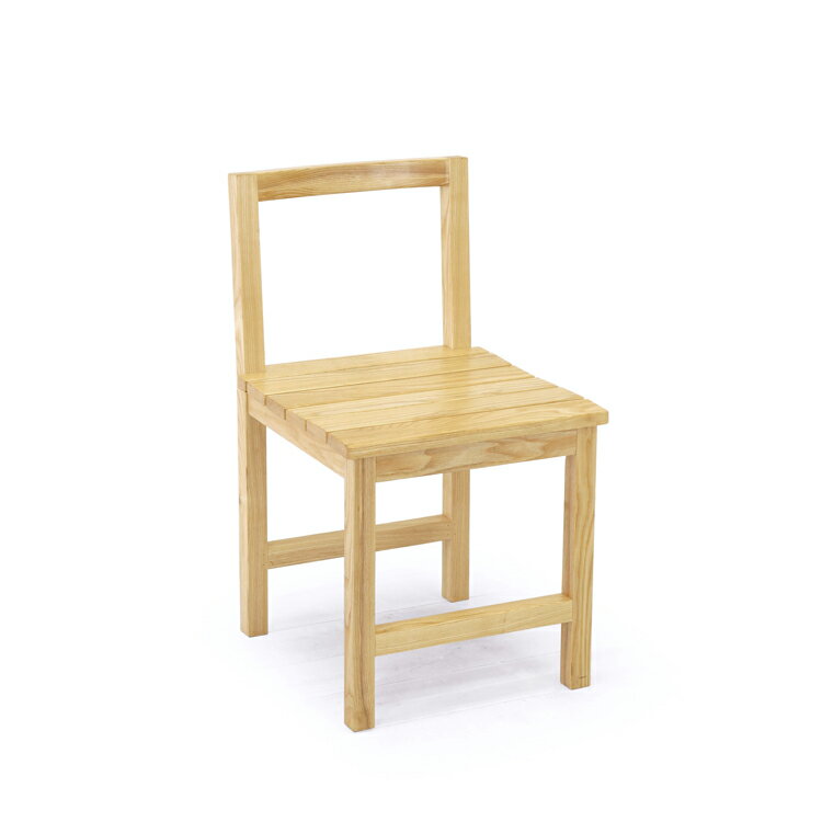 アッシュ材天然木のシンプルデザイン・ナチュラルなダイニングチェアー 幅43×奥49×高75（座面高44）cm 北欧テイストの椅子 学校イスのようなかわいいデザイン