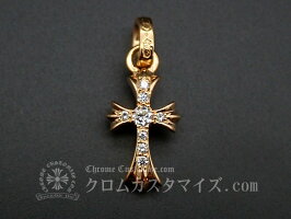 クロムハーツ/CHROMEHEARTSCHクロスベビーファットチャーム22K【アフターダイヤ】/ネックレス22Kゴールド天然ダイヤモンド/中古未使用品