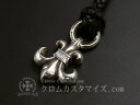 クロムハーツ/CHROME HEARTS BSフレアペンダント ダイヤ【アフターダイヤ】/タイニーレザーブレード スモールスクロールボロチップ/ネックレス ペンダント シルバー925 SV 革紐 新品仕上げ済み/中古