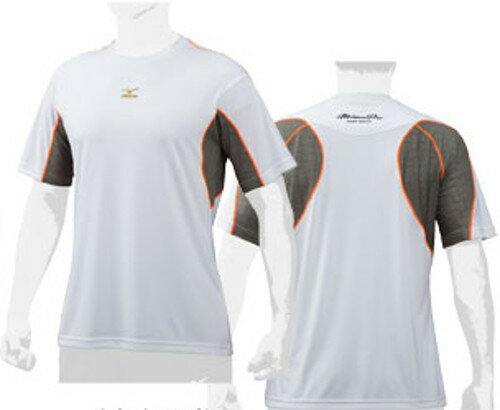 ミズノプロ 半袖 Tシャツ メッシュS-LINE 限定ホワイト ダークガルグレー12JA7T8001 MIZUNO PRO