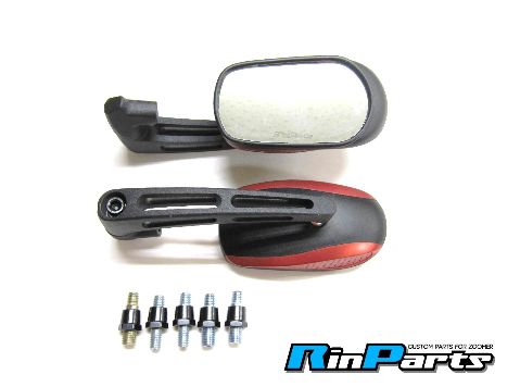 マウスタイプミラー ブラック/レッド 【メーカー品番：1101514】 RinParts/リンパーツ