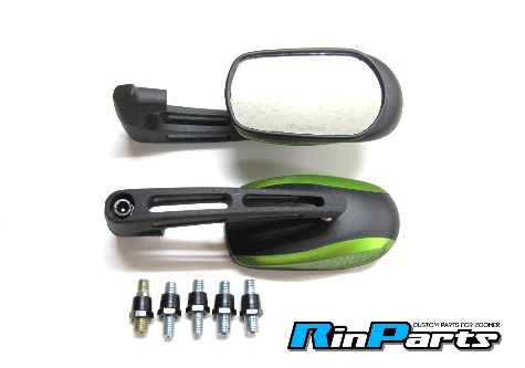 マウスタイプミラー ブラック/グリーン 【メーカー品番：1101512】 RinParts/リンパーツ