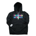 モコモコロゴフーディー BLACK フィッシングモンキー/FISHING MONKEY