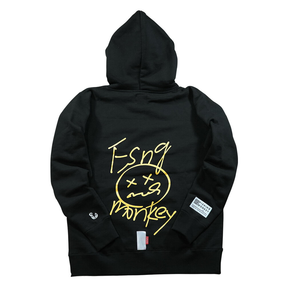 スクリィブルフーディー　BLACK　フィッシングモンキー/FISHING MONKEY