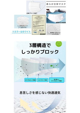 【送料無料】13時までのご入金で当日発送！　日本国内から発送　即納　箱あり　在庫あり　使い捨て　柔らか立体マスク 不織布マスク　3層構造　50枚入り　大人用　花粉　飛沫防止　高密度フィルター　抗菌　使い捨て　ホワイト（白）【配達日時指定不可】【返品不可】