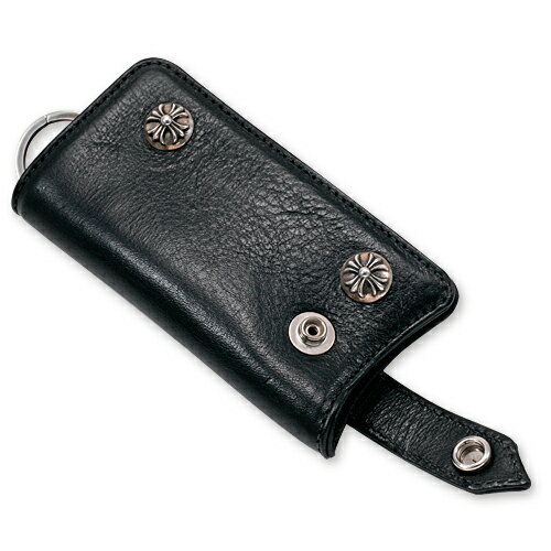 【CHROME HEARTS　クロムハーツ　Key Case　キーケース】キーケースw/キーリング/クロスボタンスナップ/ストラップ【送料無料】