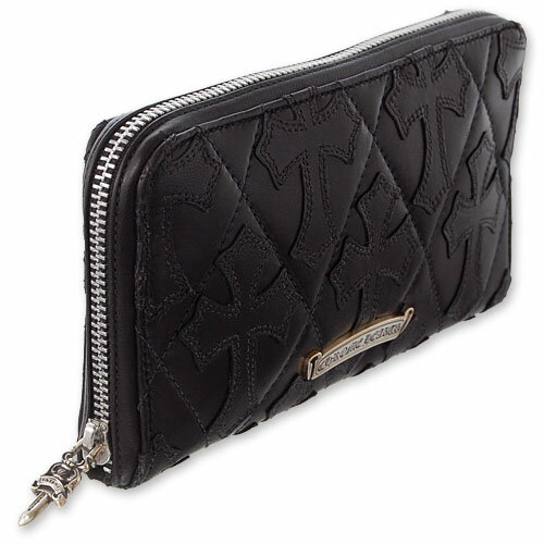 【CHROME HEARTS　クロムハーツ　Wallet　ウォレット　財布　レザー】REC Fジップウォレット/レザーセメタリークロスキルト/#2【送料無料】