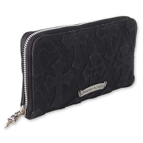 【CHROME HEARTS　クロムハーツ　Wallet　ウォレット　財布　レザー】REC Fジップウォレット/デストロイレザーセメタリークロスキルト/#2【送料無料】