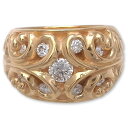 CHRONO Original(NmIWi)FRimmed Filigree Ring/22K Gold Plate w/9 Diamond(htBO[O/22KS[hR[eBOw/9_Ch)