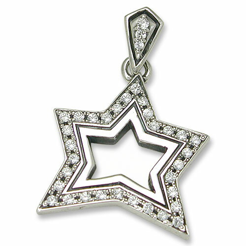 【KING LIMO　キングリモ　Pendant　ペンダント】キングスターペンダント/カットアウトw/パヴェCZ【送..