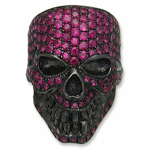 【KING LIMO　キングリモ　Ring　リング】ブラッドキングヘッドリング/ブラックコーティングw/パヴェルビー【送料無料】