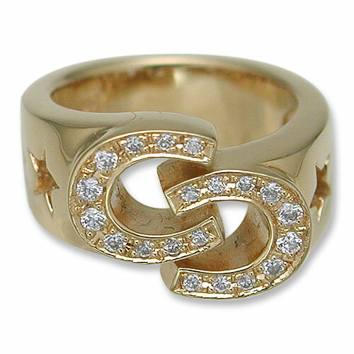 【KING LIMO　キングリモ　Ring　リング】ダブルシューリング/18Kゴールドコーティングw/パヴェCZ【送料無料】