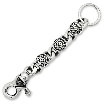 【STANLEY GUESS　スタンリーゲス　Key Chain　キーチェーン】スカルクラシッククリップw/3ラウンドフィリグリーインレイドリンクキーチェーン【送料無料】