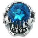 【TRAVIS WALKER DOUBLE CROSS トラヴィスワーカー ダブルクロス Ring リング】チョンプススカルリング/サイクロプスカスタム w/ウィング&スターカットブルートパーズ【送料無料】(4)