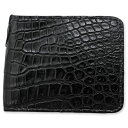 【VAN AMBURG LEATHERS　ヴァンアンバーグレザーズ　Wallet　ウォレット　財布】バイホールドウォレット/ソルトウォータークロコダイル/ブラック【送料無料】