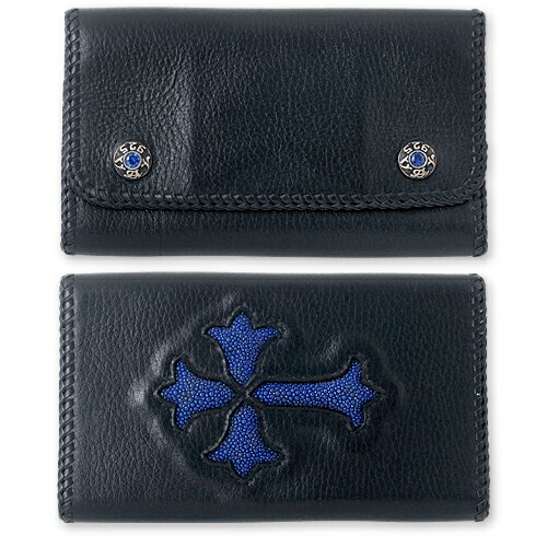 【VAN AMBURG LEATHERS　ヴァンアンバーグレザーズ　Wallet　ウォレット　財布】ラージバイカーウォレット/カウハイドw/Newクロスインレイ【送料無料】