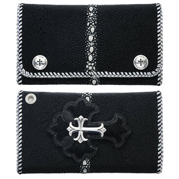 【VAN AMBURG LEATHERS ヴァンアンバーグレザーズ Wallet ウォレット 財布】ラージバイカーウォレット/マルチプルスパインスティングレイ/ヒポクロスw/シルバークロス【送料無料】