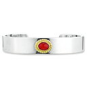 【鷲見太郎 BRACELET ブレスレット】12mmプレーンバングルw/赤珊瑚K18カップ/オーバル6×8【送料無料】