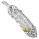 【鷲見太郎 Pendant ペンダント】オールドLフェザーペンダント02 w/イーグルクロー& S K18フラワーメタルトップ【送料無料】