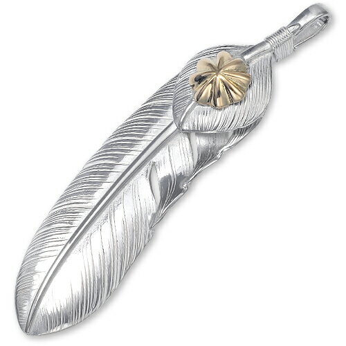 【鷲見太郎 Pendant ペンダント】Lフェザー&ハートフェザーペンダント01 w/K18イエローゴールドコンチョ08【送料無料】 【鷲見太郎 Pendant ペンダント】Lフェザー&ハートフェザーペンダント01 w/K18イエローゴールドコンチョ08【送料無料】