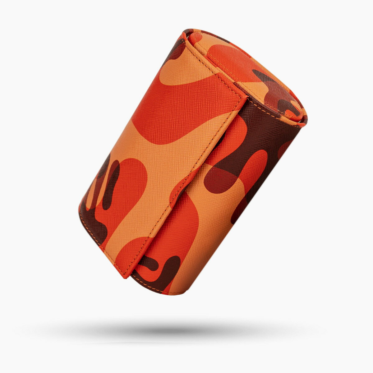 IFLW ウォッチロール 2本用 Orange Camo（オレンジ迷彩） IFLWatches 時計ケース 本革ケース アイエフエル ウォッチケース 収納ケース 橙 カモフラ アルカンタラ 腕時計 時計用 複数 誕生日 高級