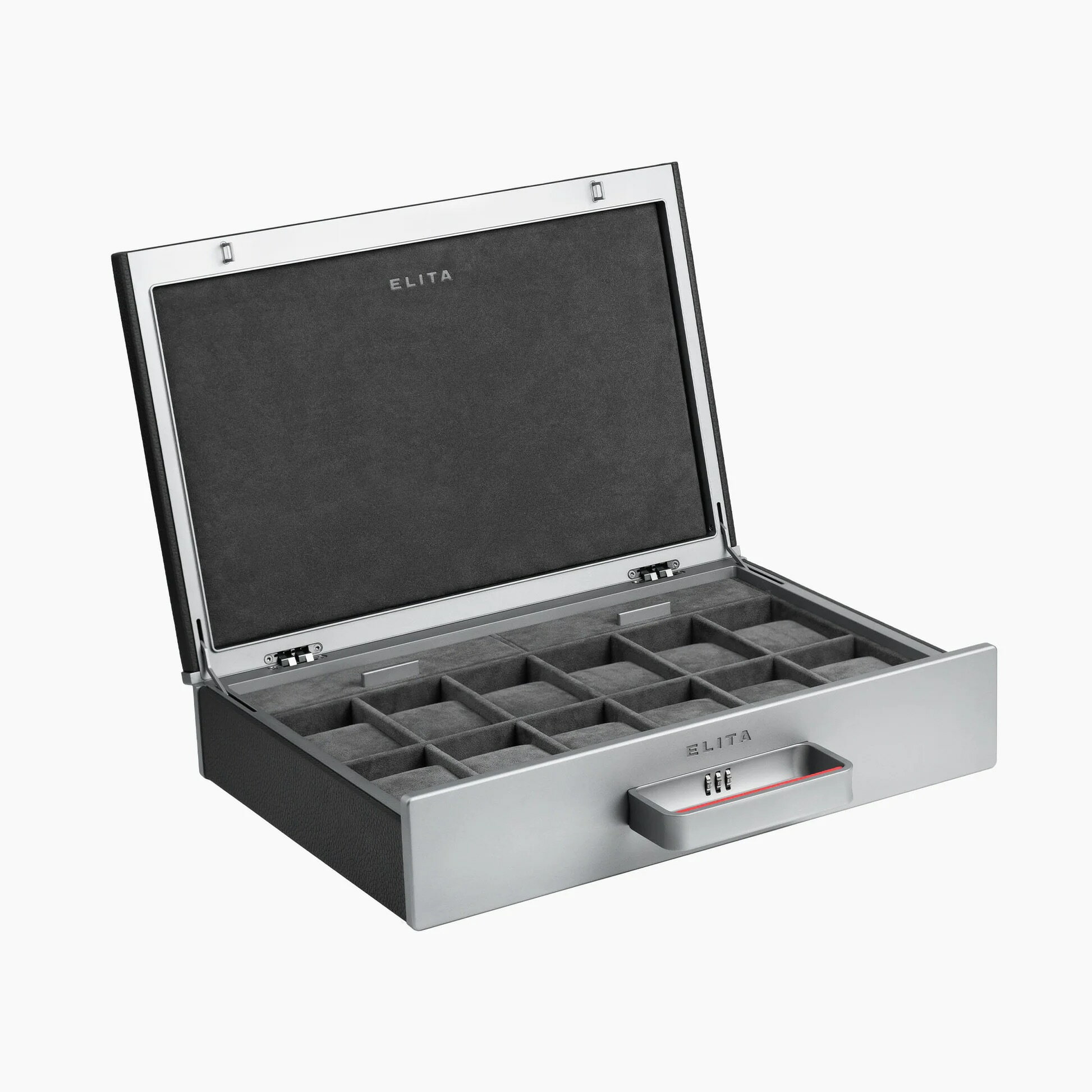 【Charles Simon】チャールズ・サイモン ウォッチケース 12本用 超高級腕時計ケース 本革 牛革 腕時計 収納 高級感 レザー Watch CASE rolex ロレックス IFL Watches Black アルカンターラ スエード アタッシュケース