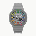 CasiOak GREY (カシオーク/グレーレインボー）G-Shockシリーズ　Gショック IFLW ウォッチ 腕時計1本 防水 rolex ロレックス インテリア 収納 フランクミューラー オメガ ルイヴィトン グッチ ブライトリング カシオ GA-2100 45mm