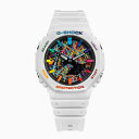 グッチ 腕時計 CasiOak White Freak Rainbow (カシオーク/ホワイトフリークレインボー）G-Shockシリーズ　Gショック IFLW ウォッチ 腕時計1本 防水 rolex ロレックス インテリア 収納 フランクミューラー オメガ ルイヴィトン グッチ ブライトリング カシオ GA-2100 45mm