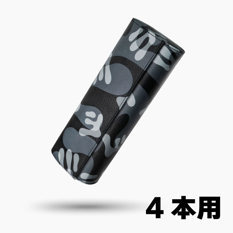 【IFLW】ウォッチロール 4本用 Stealth Camo（迷彩） IFLWatches 時計ケース 本革ケース アイエフエル ウォッチケース 収納ケース カモフラ アルカンタラ エピ タイガ 時計用 誕生日 高級 ビビッド リストウォッチ 腕時計