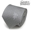 ◎ネクタイ ネクタイ女子 メンズ 紳士 シルク Game of Thrones ゲーム・オブ・スローンズ Lannister Lion Sigil Men's Tie ラニスター家 黄金の獅子紋章 ドット GOT グレー シルバー