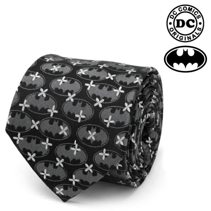 シルク ネクタイ ネクタイ女子 メンズ 紳士 シルク DC Batman Cross Black Silk Men's Tie バットマン DC クロス ブラック ロゴ ブラック DC-BM-CB-TR