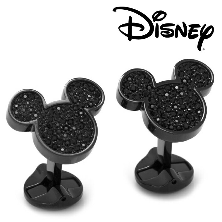 カフス カフリンクス カフスボタン Disny ディズニーStainless Steel Black Pave Crystal Mickey Mouse Cufflinks ミッキー ブラック クリスタル DN-MCRYST-BK