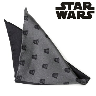 ポケットチーフ メンズ 紳士 シルク ハンカチ Darth Vader Black Pocket Square スターウォーズ ダースベイダー ブロッキング柄 SW-VDR-BLK-PS ブラック