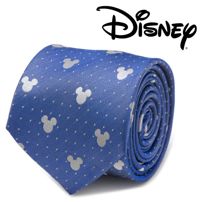 【スーパーSALE】メンズ 紳士 ネクタイ シルク Mickey Mouse Blue Pin Dot Mens Tie ミッキー ディズニー ブルー ネイビー ピンドット DN-MDT-BL-TR