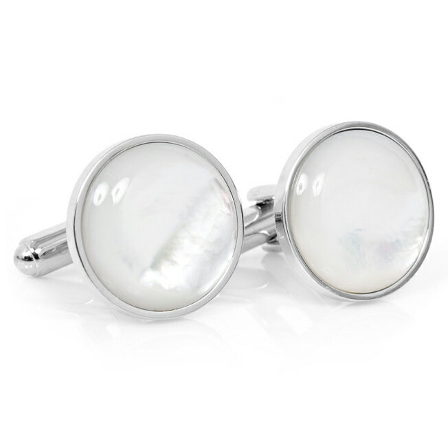 カフス カフリンクス カフスボタン Various Licensed アクセサリー Silver and Mother of Pearl Cufflinks シルバー パール ホワイト OB-MOP-SL